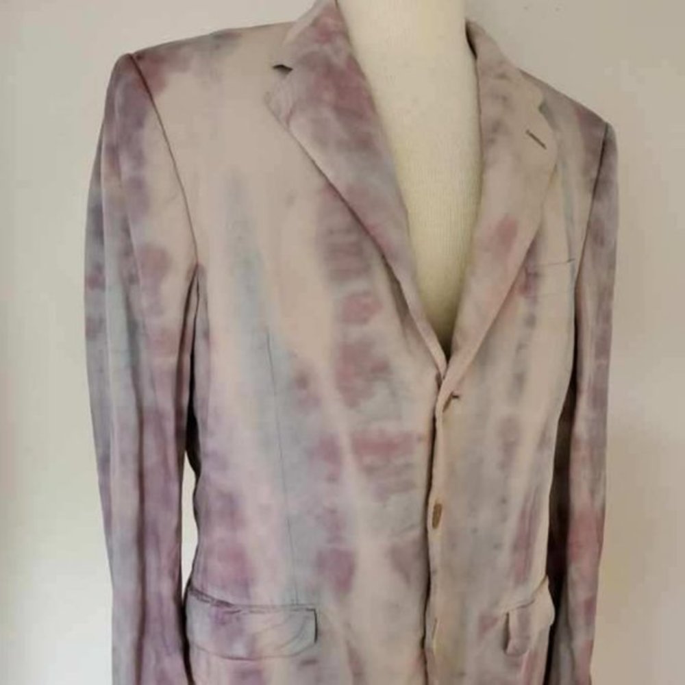Gianni Versace couture vintage blazer suit jacket gray blue pink purple 42 52